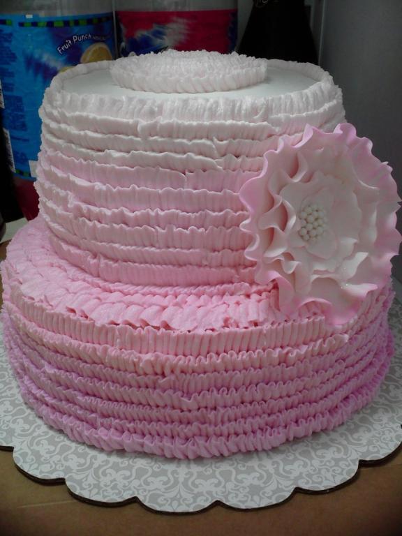 Buttercream Ombre Ruffle Cake