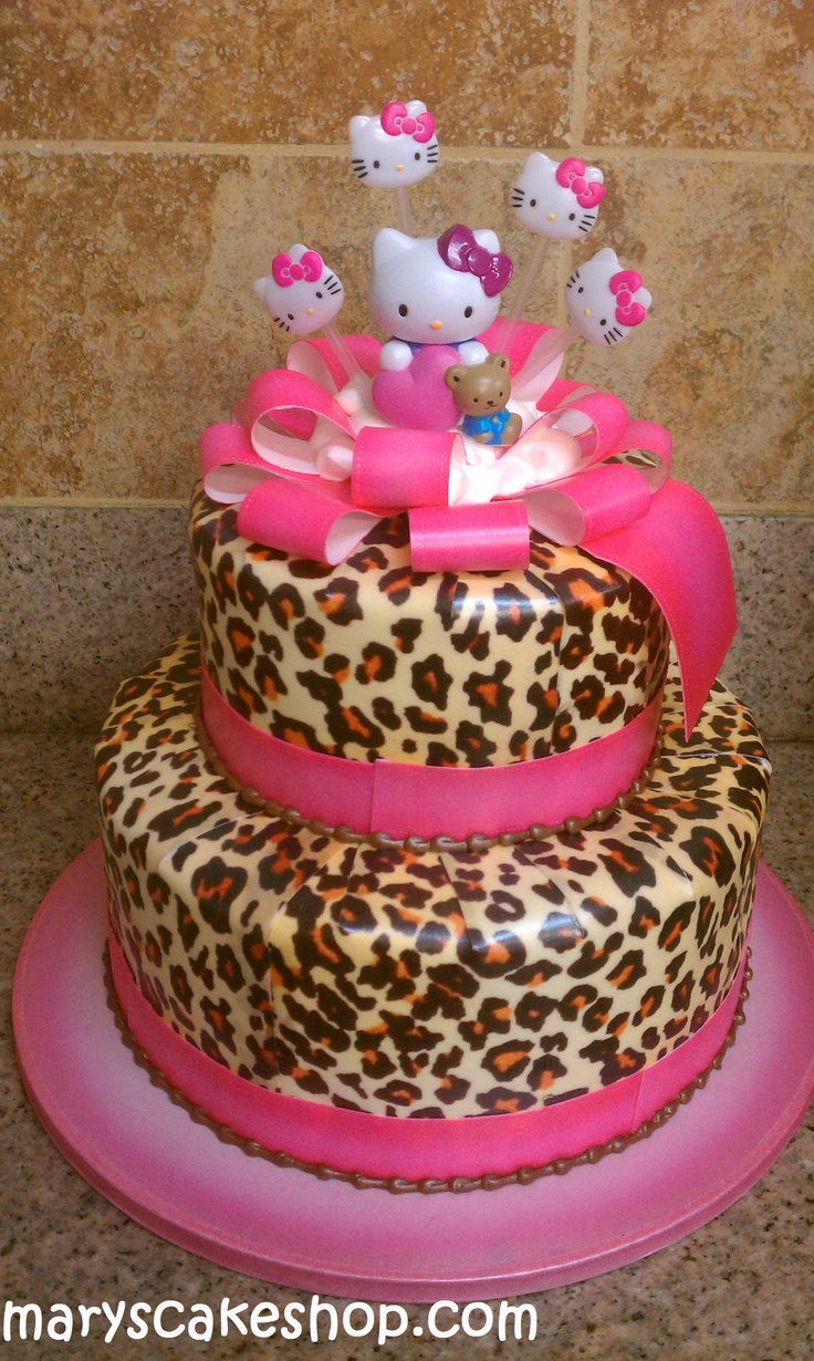 Cheetah Print Hello Kitty Birthday Cake