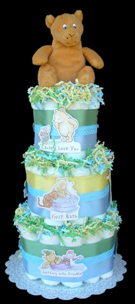 Classic Winnie the Pooh Baby Diaper Cake