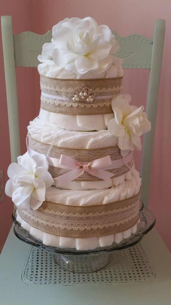 DIY Baby Girl Diaper Cake