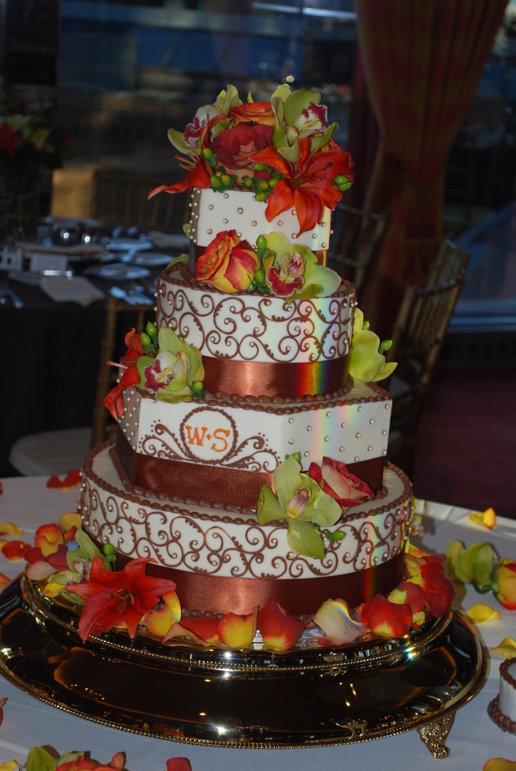 Fall Floral Wedding Cake