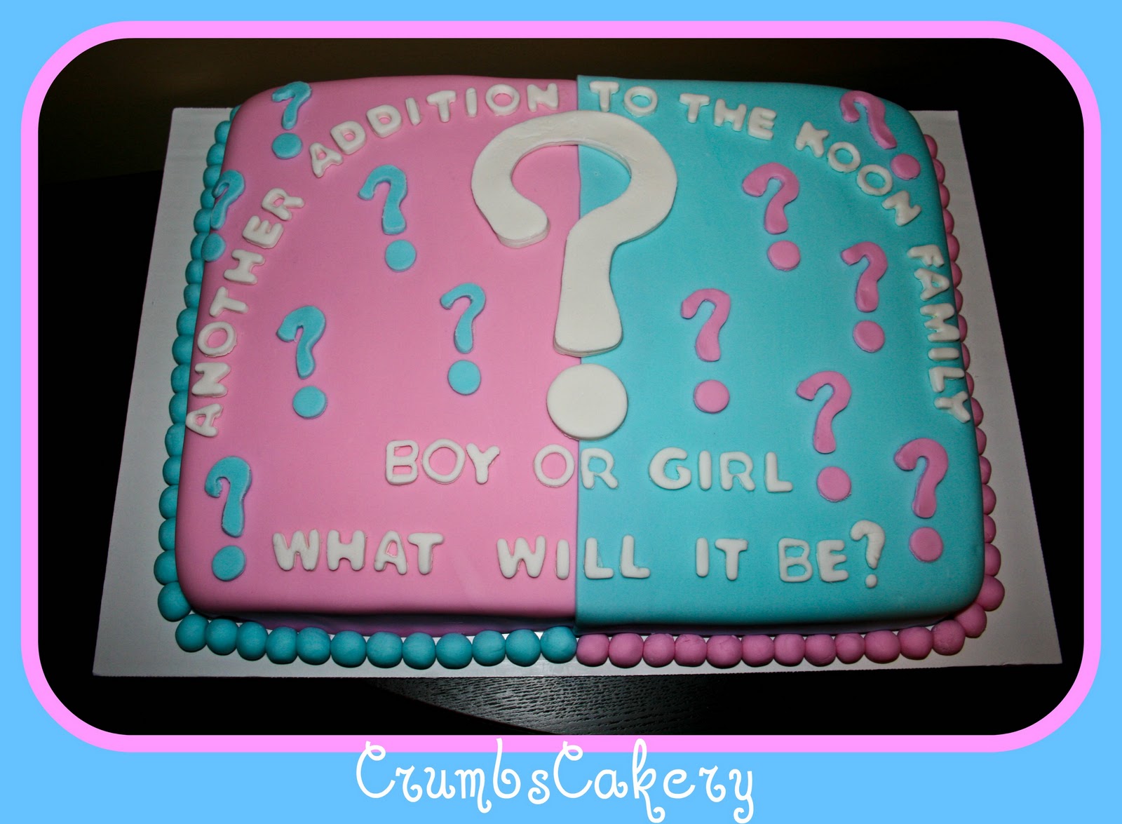 Gender Reveal Party Cake Idea