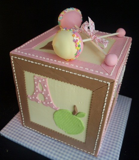 Girl Baby Shower Block Cakes