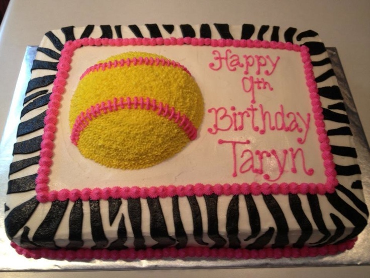 Girl Softball Birthday Cake