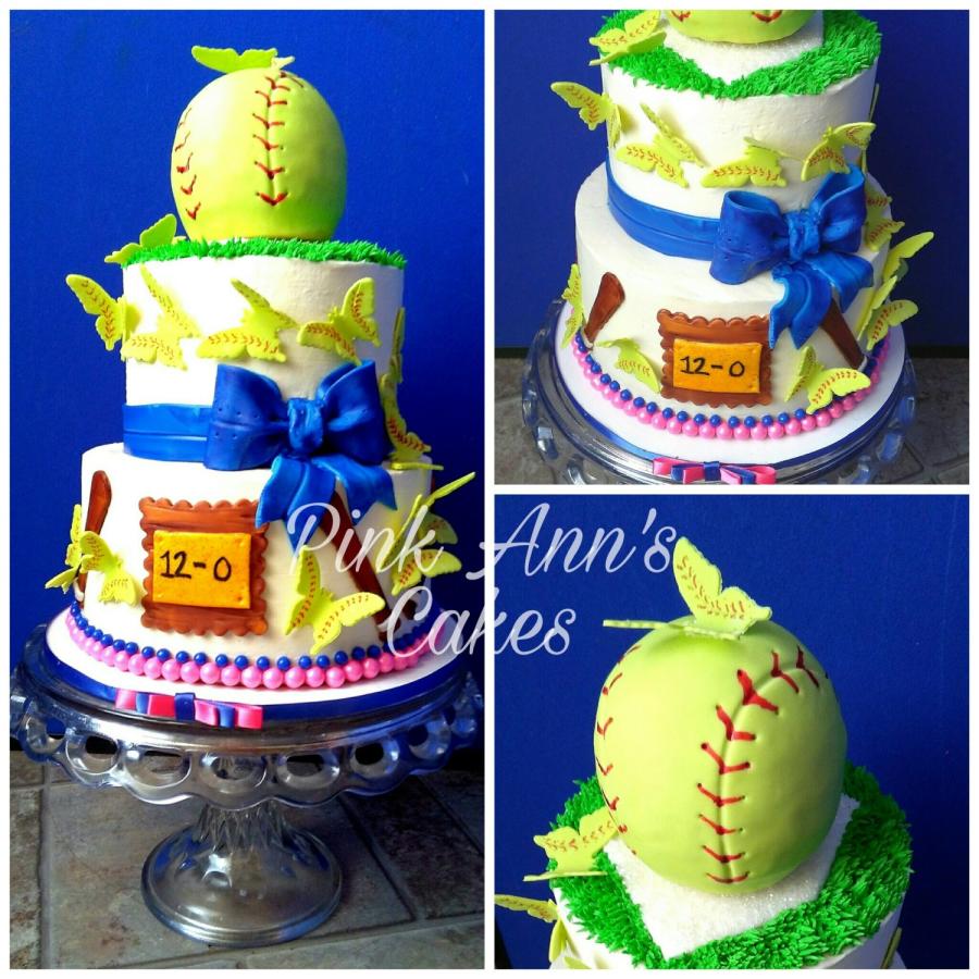 Girly Softball Cake