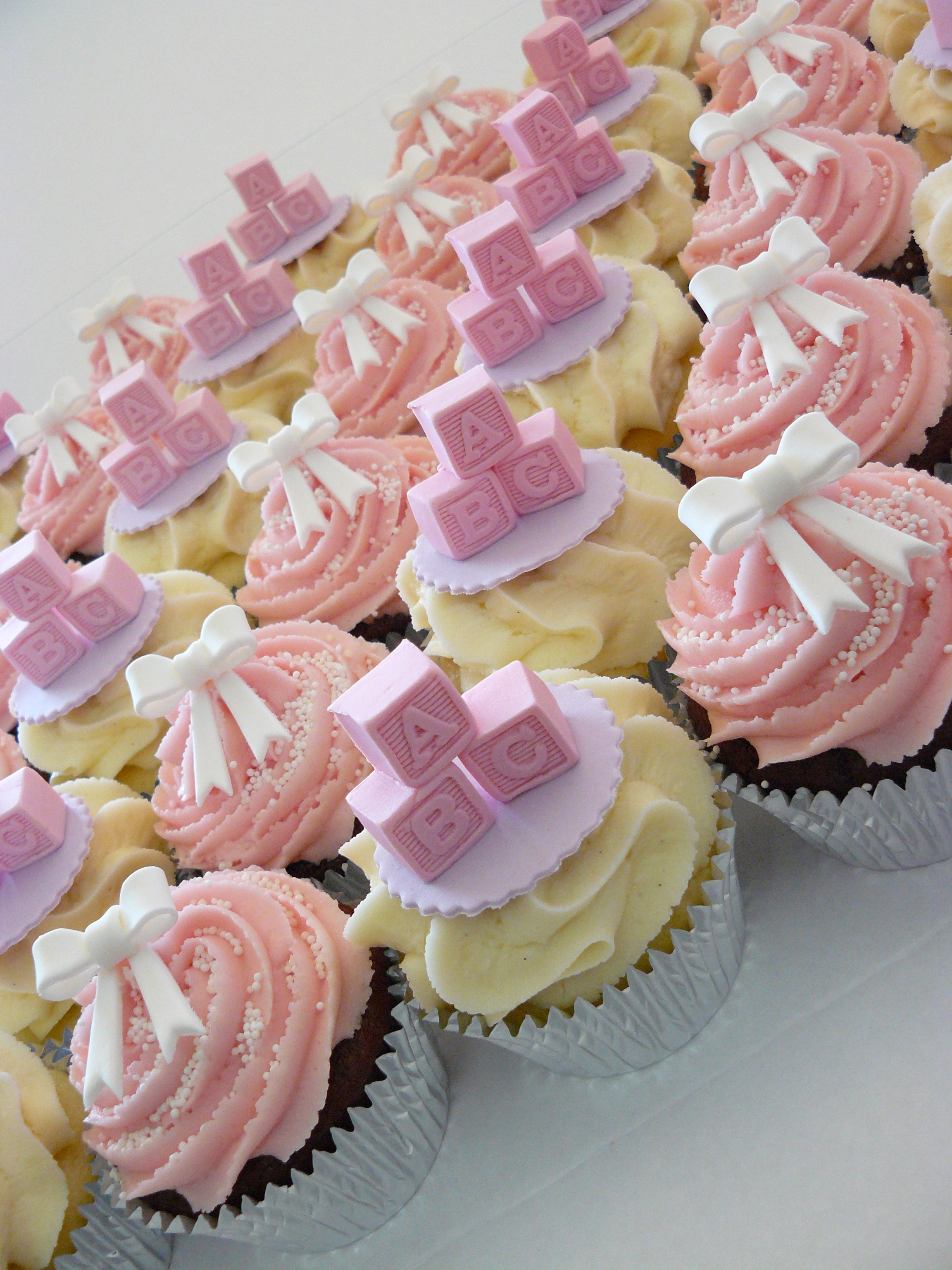 Gold and Pink Baby Shower Cupcakes