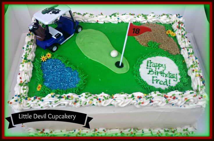 Golf Themed Sheet Birthday Cake