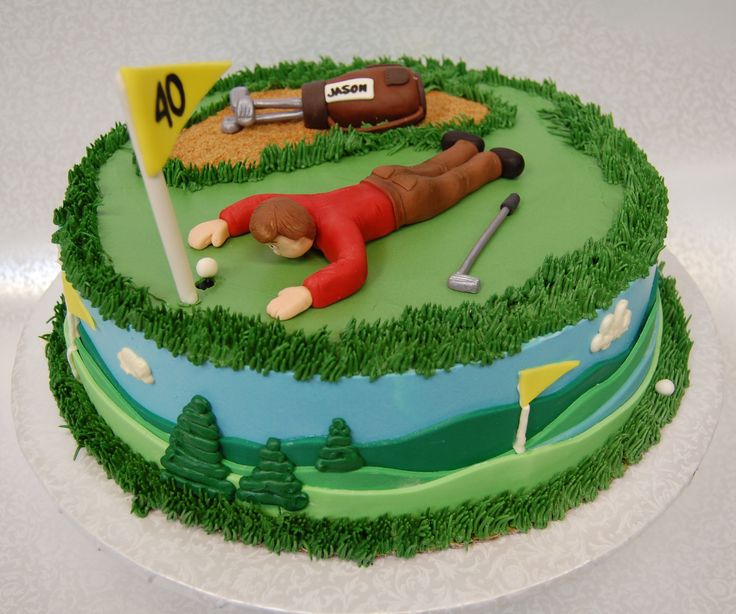 Golf Themed Sheet Birthday Cake