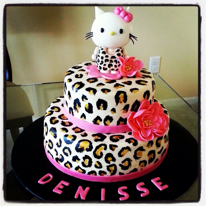 10 Photos of Cheetah Print Hello Kitty Ice Cream Cakes