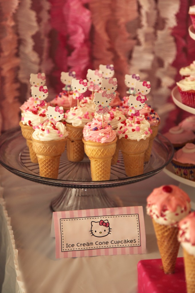 12 Photos of Hello Kitty Ice Cream Cone Cupcakes