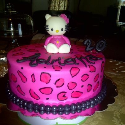 Hello Kitty Leopard Print Cake