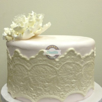 Lace Buttercream Wedding Cake