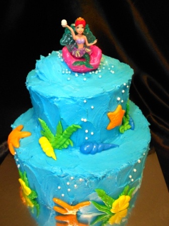 Little Mermaid 2 Tier Cake