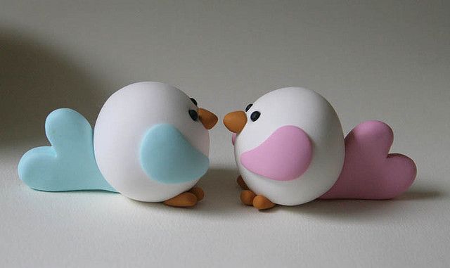 Love Birds Fondant Cake Topper