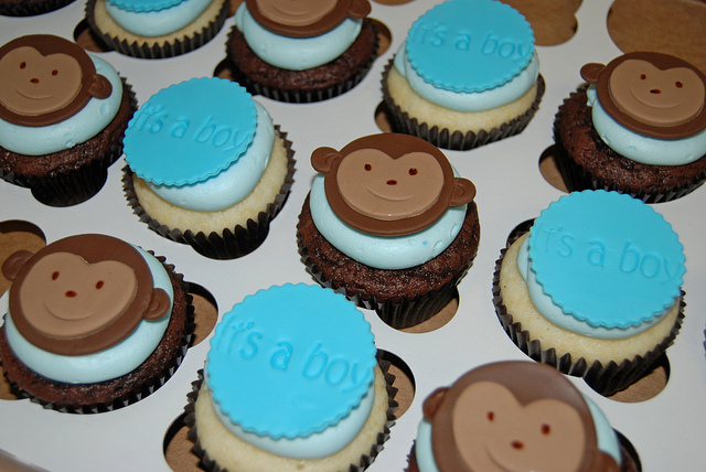 Monkey Baby Shower Cupcakes