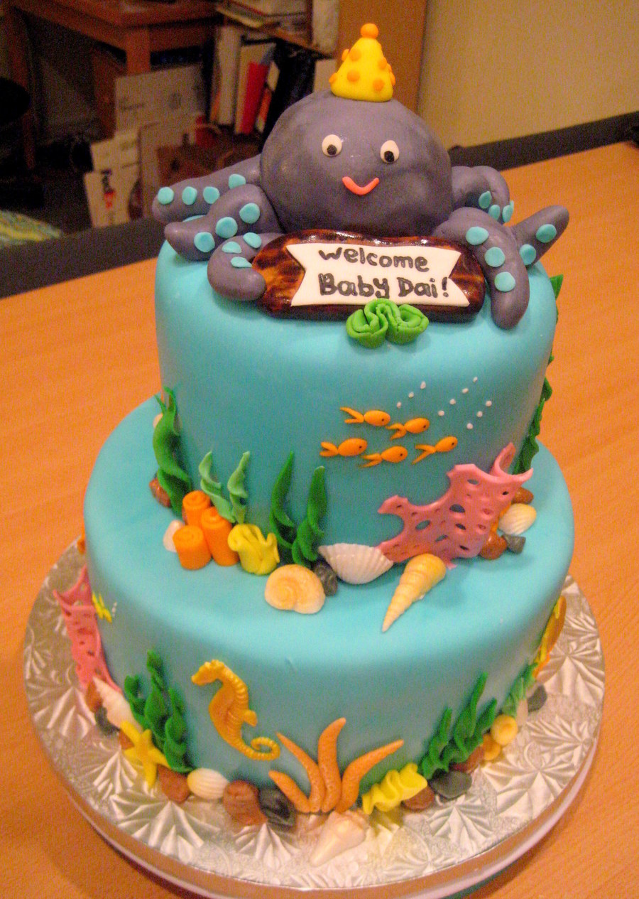 Ocean Themed Baby Shower Cake