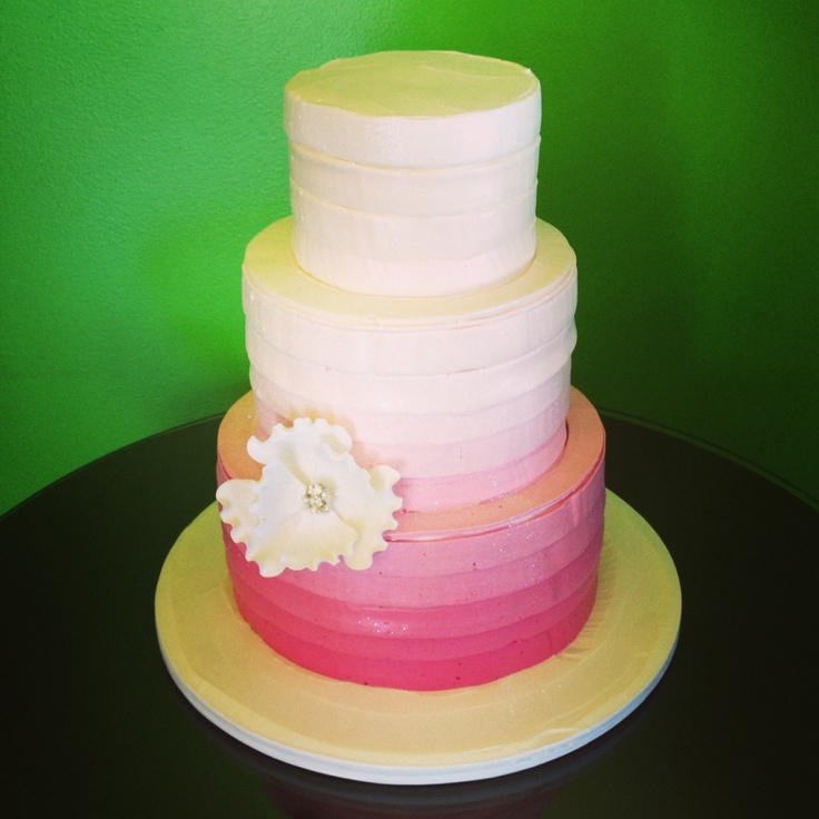 Ombre Buttercream Wedding Cake