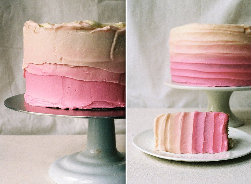 Ombre Cake with Buttercream Frosting