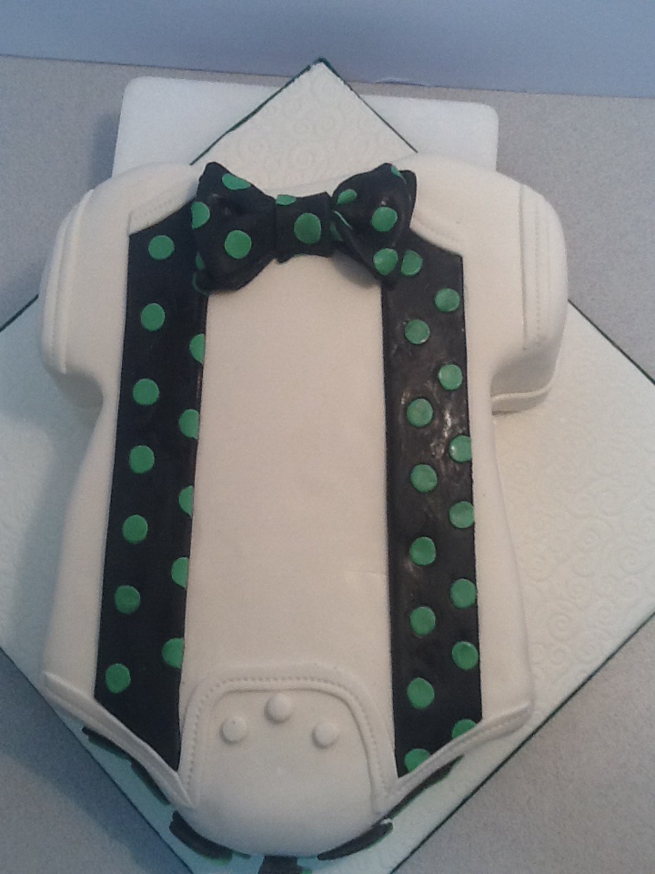 Onesie Bow Tie Baby Shower Cakes