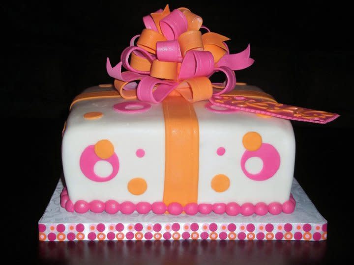 Orange and Pink Birthday Cake