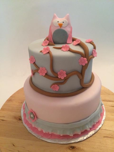 11 Photos of Grey And Pink Owl Baby Shower Cakes