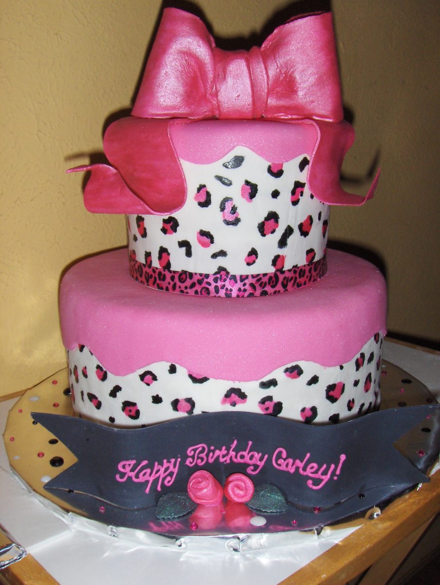 Pink Leopard Print Cake