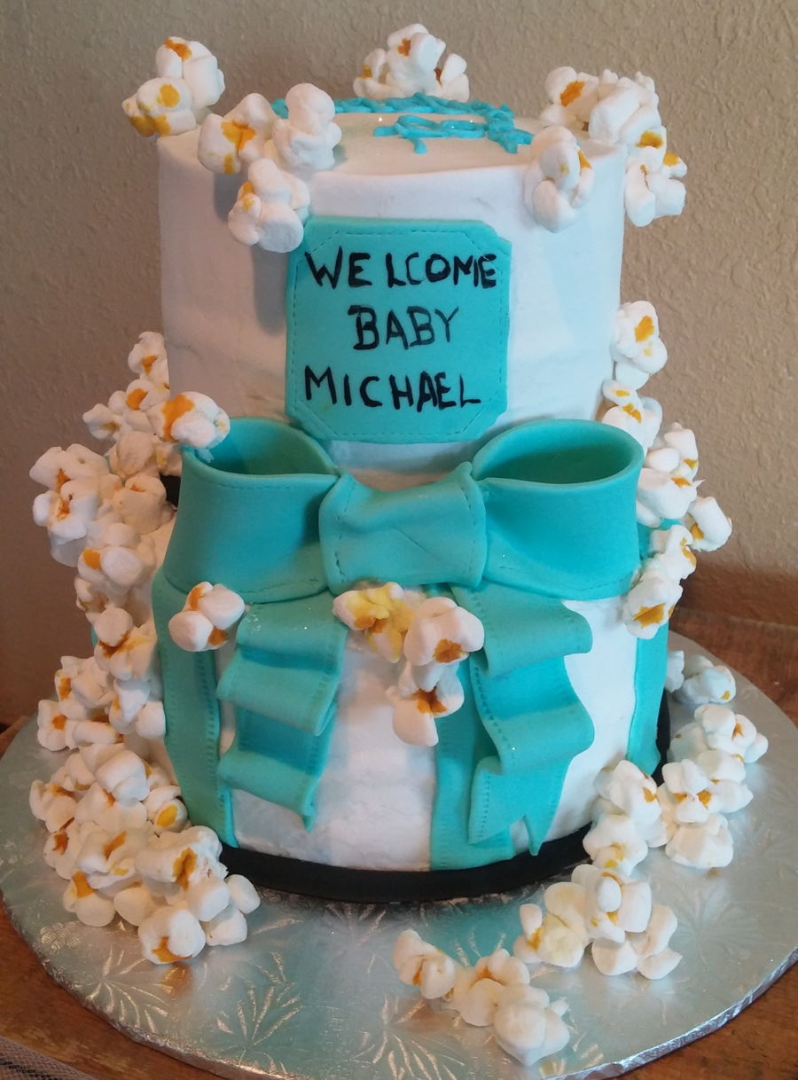 Popcorn Baby Shower Cake