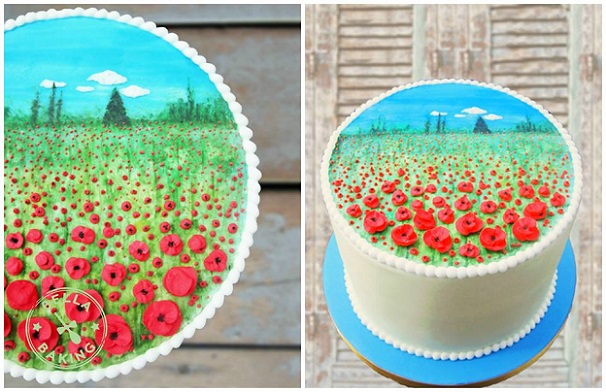 Poppy Cake with Decorations