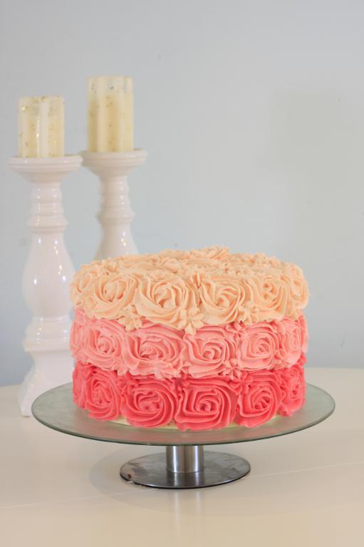 Simple Buttercream Rose Cake