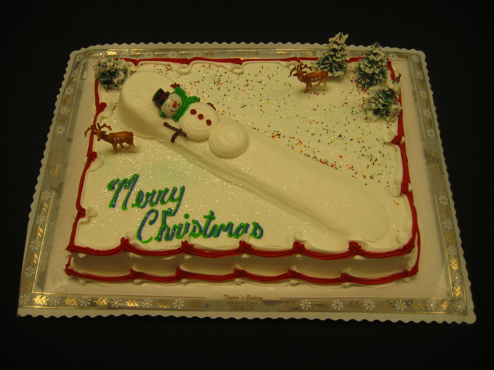 Snowman Christmas Sheet Cake