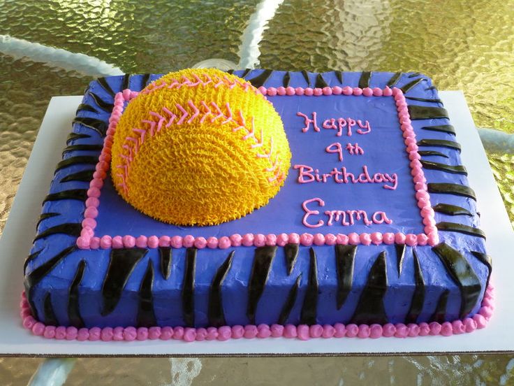 9 Photos of Pink Softball Cakes