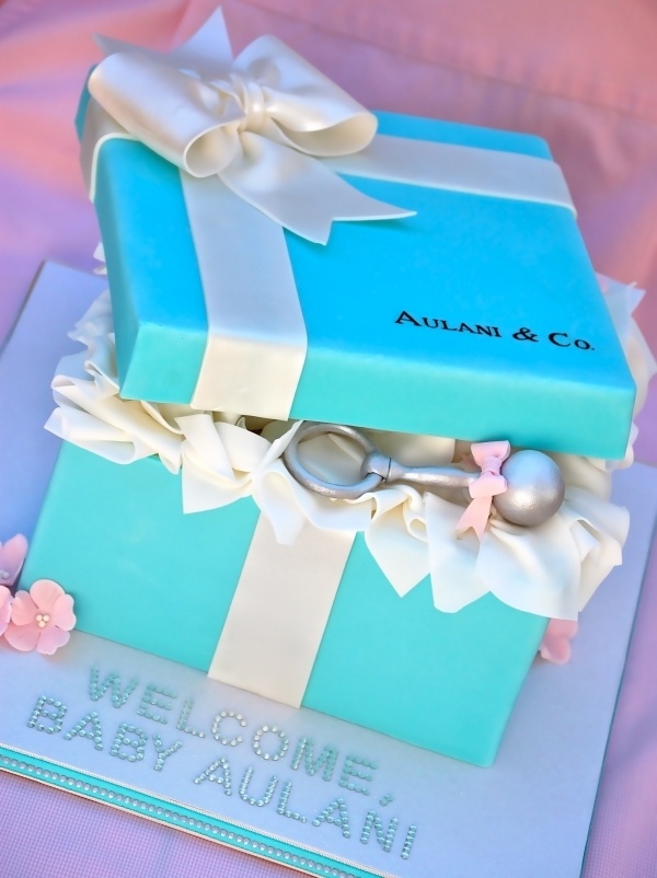 Tiffany Baby Shower Cake