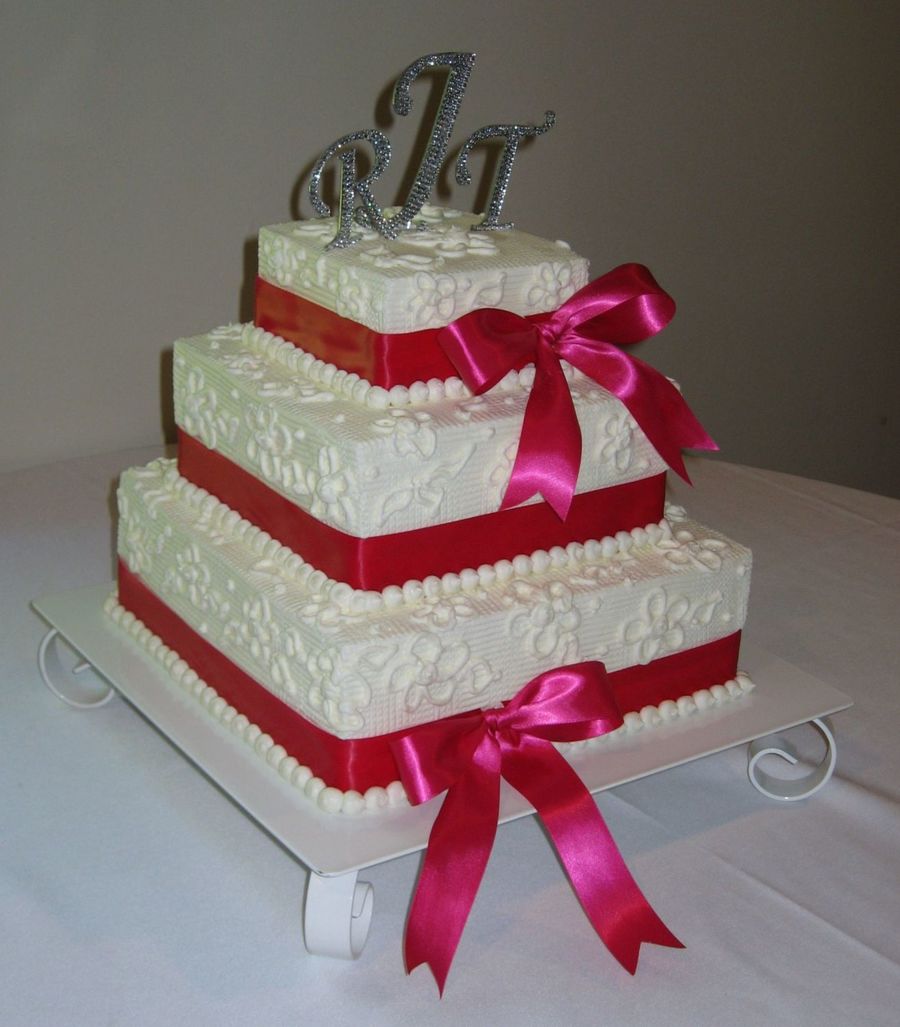 Two-Tiered Cake with Ribbon