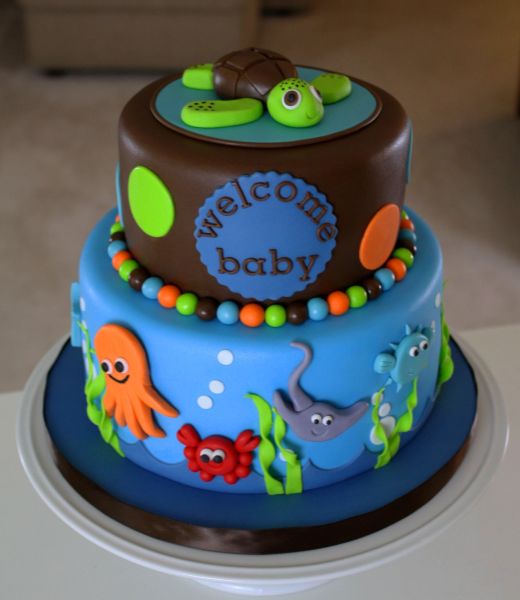 Under the Sea Baby Shower Cake Idea