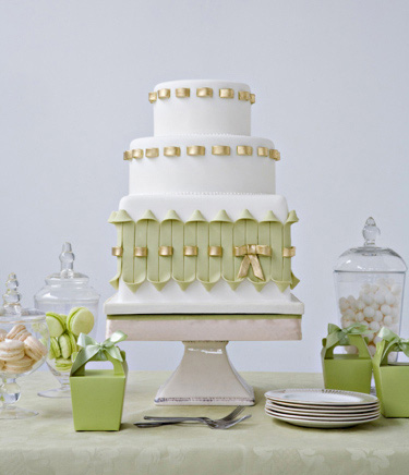 Wedding Cake with Ribbon and Bow