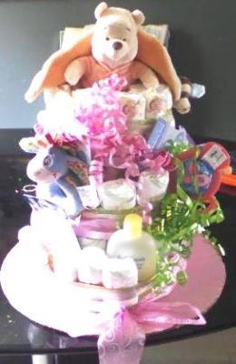 Winnie the Pooh Diaper Cake for Baby Showers