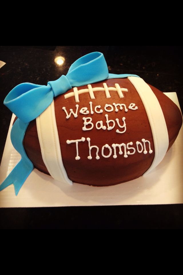 Baby Boy Shower Football Cake