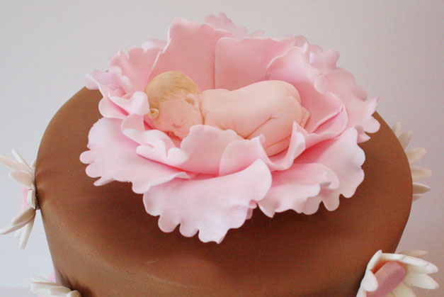 Baby Shower Cakes with Flowers