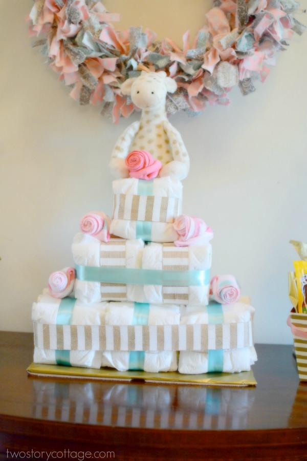 Baby Shower Square Diaper Cake