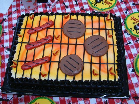 BBQ Grill Themed Decorated Cakes