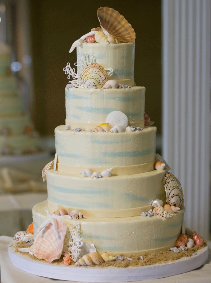 Beach Theme Wedding Cake