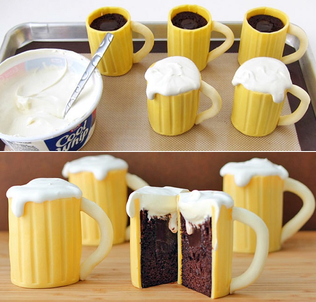 Beer Mug Cupcake Cake