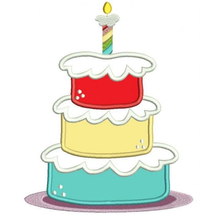 Birthday Cake Embroidery Design