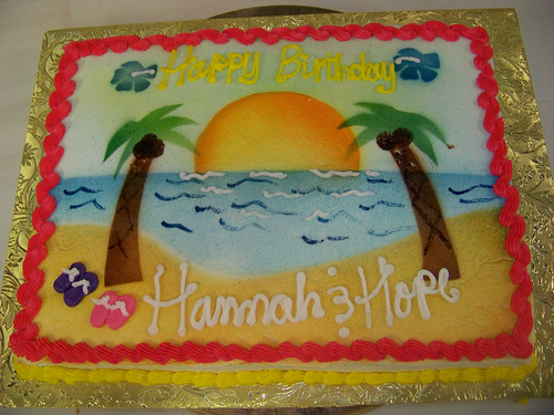 Birthday Sheet Cake Hawaiian Sunset