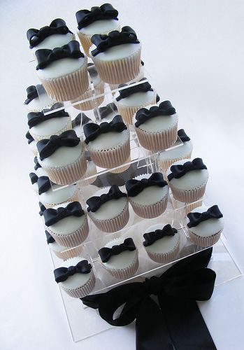 Black Bow Tie Cupcakes