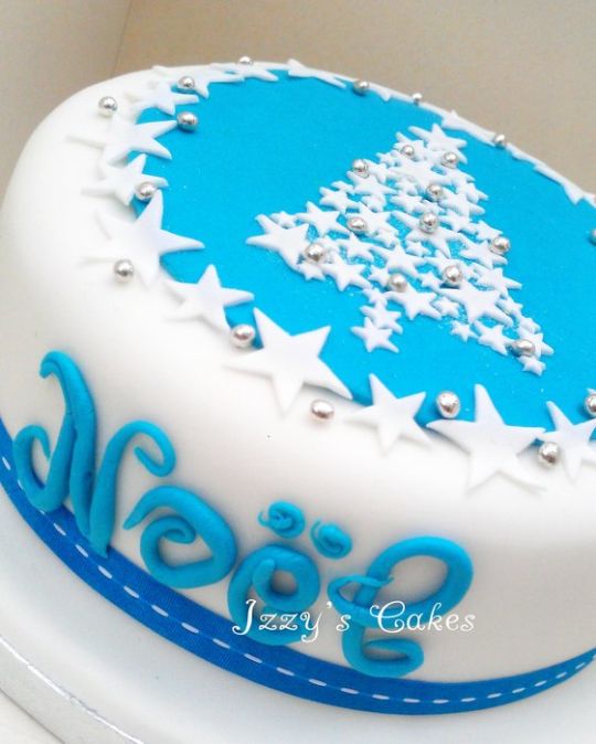 10 Photos of Cakes Blue And Silver Christmas