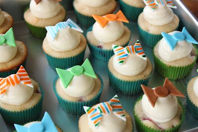 Bow Tie Baby Shower Cupcake Toppers