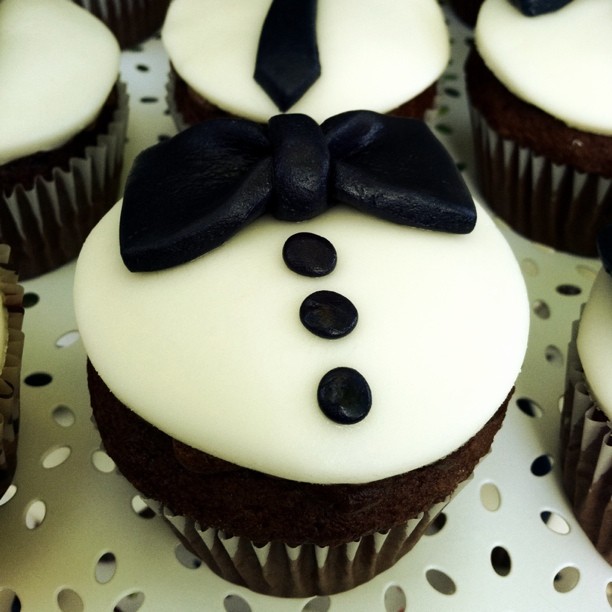 Bow Tie Cake and Cupcake