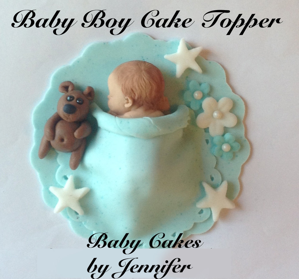 Boy Baby Shower Fondant Cake Toppers