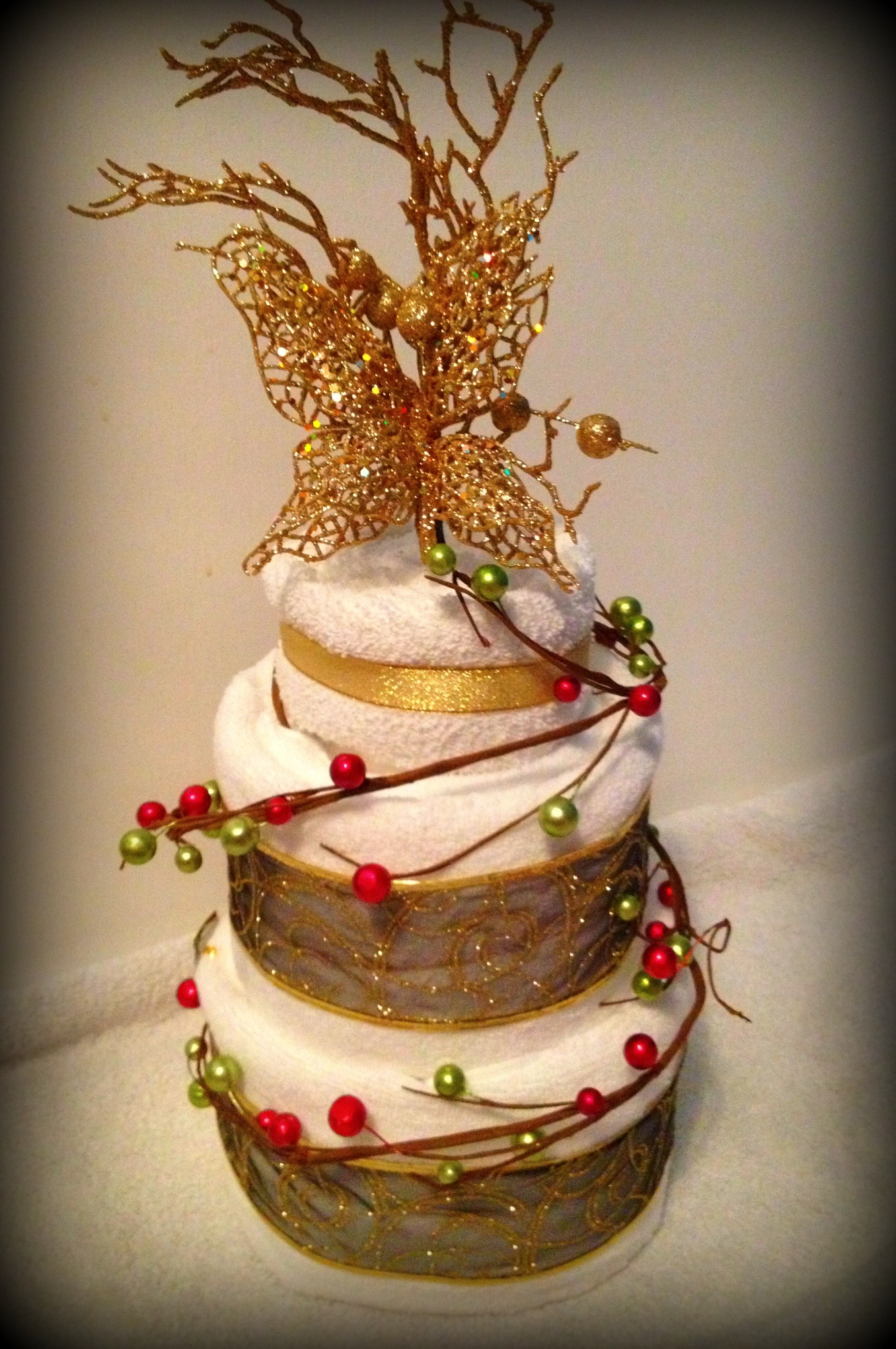 Christmas Towel Cake